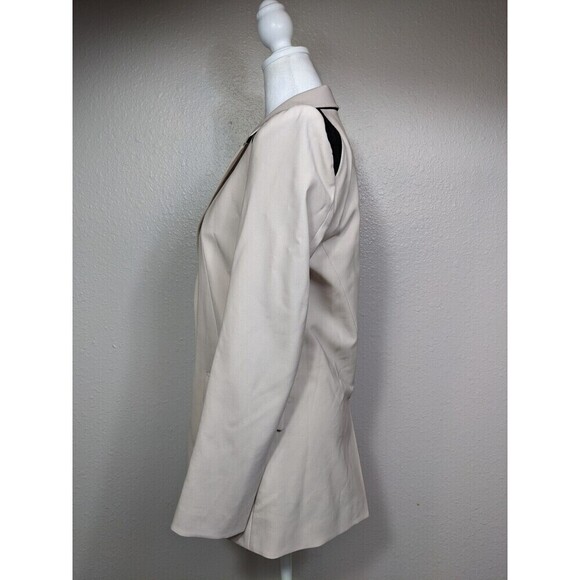 RACHEL ROY Womens Ivory Black Blazer Jacket Size 2 One Button Mid Length N27 - Picture 2 of 8